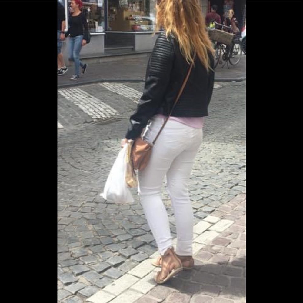 White Denim Jeans with Rips - Picture 3 of 5